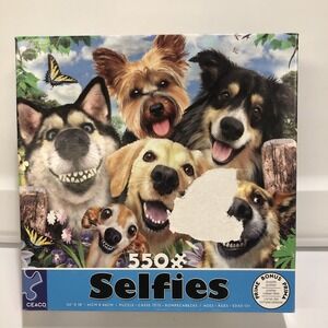CEACO Selfies Puzzle‎ Cute Dogs Smiling 550PC 24" x 18" Missing 1 Piece